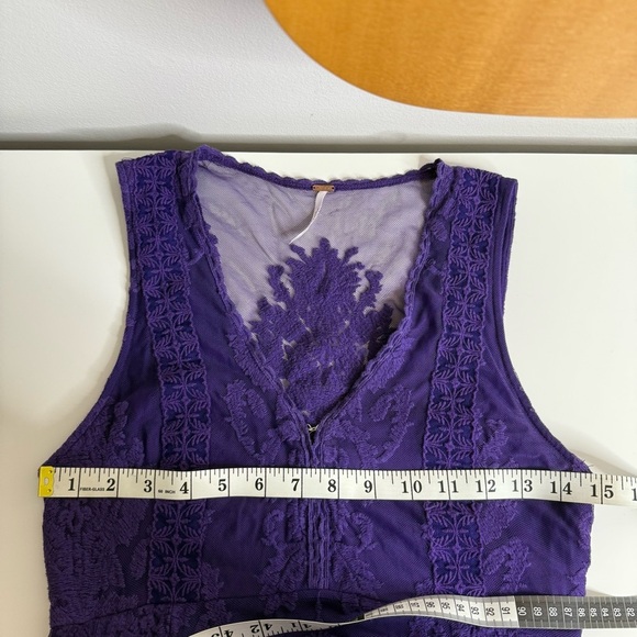 Free People Reign Over Me Purple Violet Lace Overlay Mini Dress - Size 2 - Picture 11 of 12